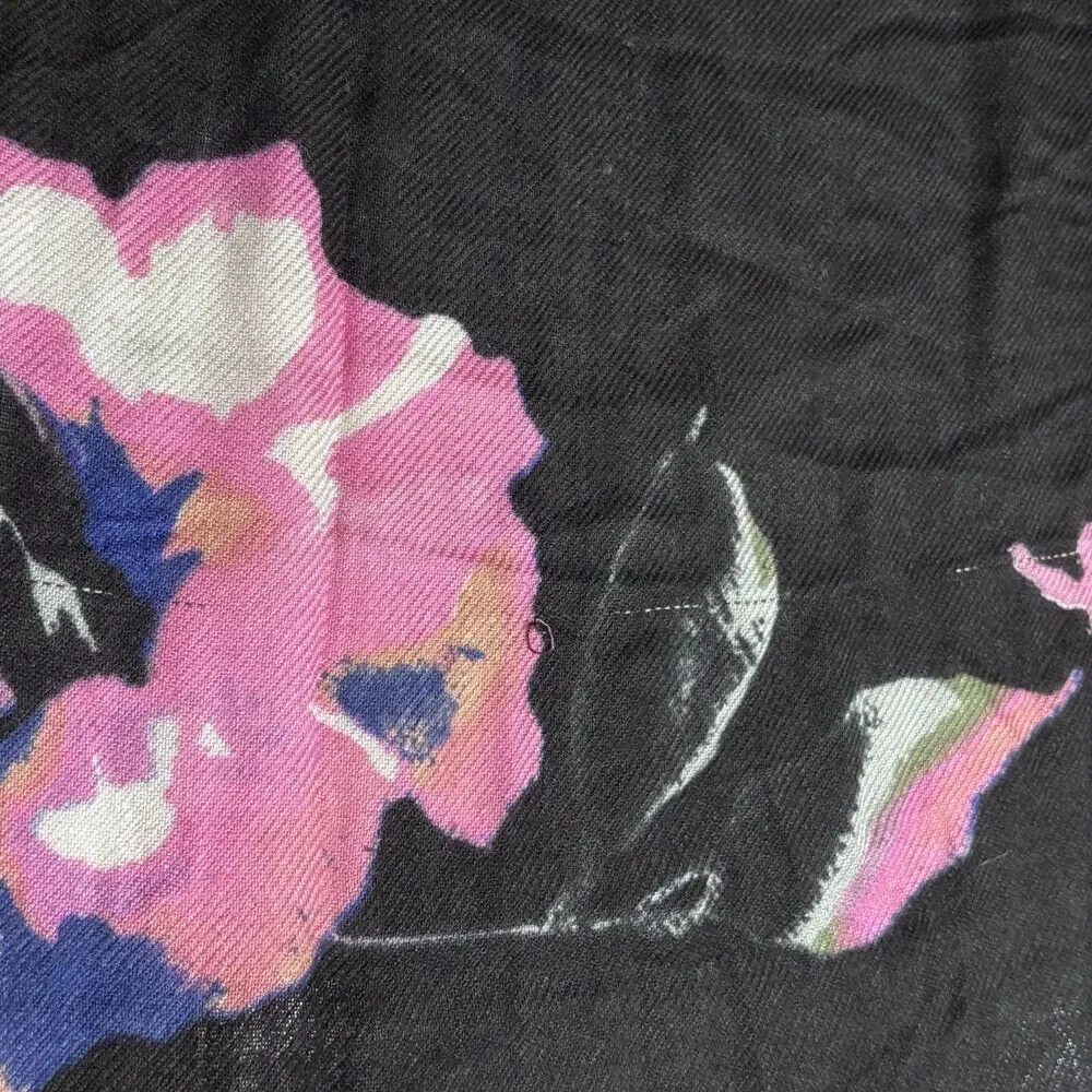 Liz Claiborne Women’s Rayon Floral Neck Scarf Blue Pink Black Head Blanket OSFM